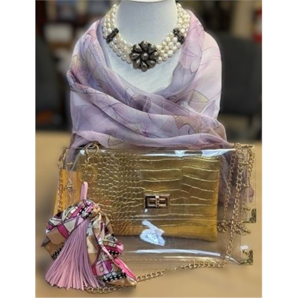 (NEW!) EDA ROSE / DSCF: Vintage Triple Strand Freshwater Pearl Necklace and Ladies Accessories