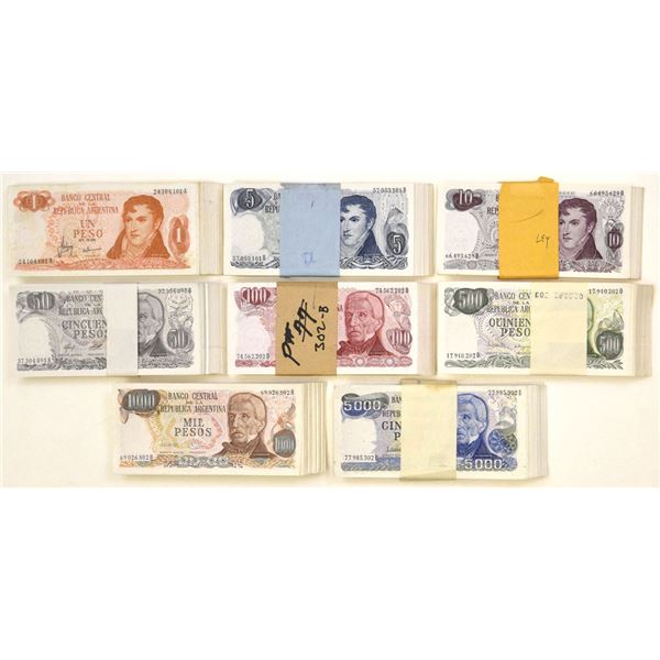 Argentina. Banco Central de la Republica Argentina, ND (1970-73) to ND (1977-83), Packs of 100 Bankn
