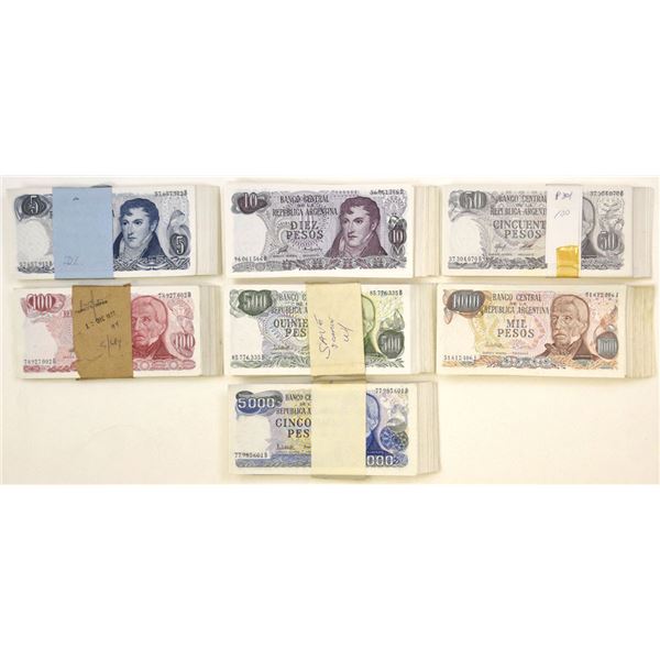 Argentina. Banco Central de la Republica Argentina, ND (1974-73) to ND (1977-83), Packs of 100 Bankn
