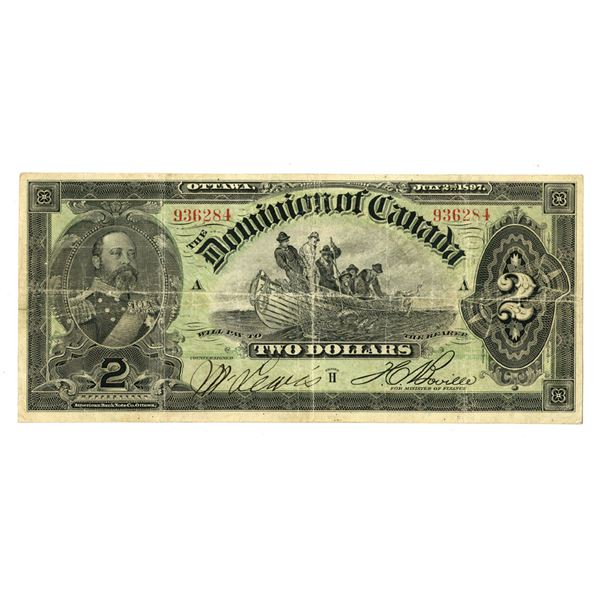 Canada. Dominion of Canada, 1897, $2 Issued Banknote.
