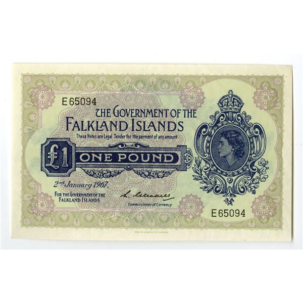 Falkland Islands. Government of the Falkland Islands, 1967, Issued Banknote.