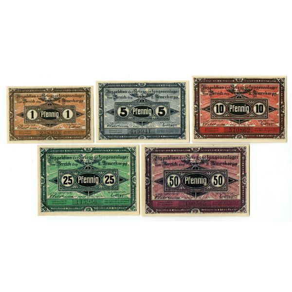 Germany. Bradenburg-Havel,  WWI German POW Camp Notgeld Set, 1917, Prisoner of War Camps.