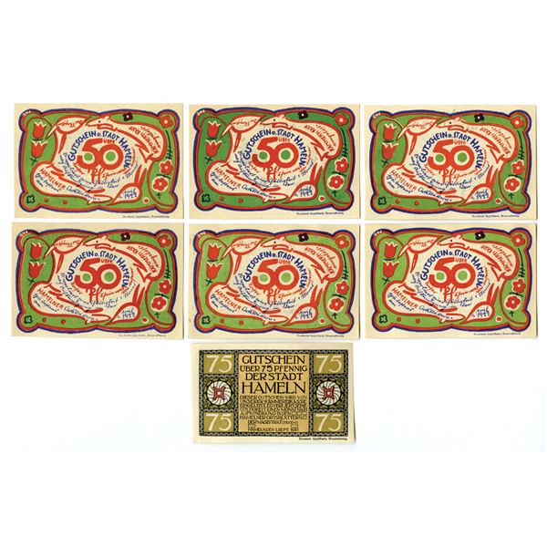 Germany. City of Hameln, 1921 to 1922, Issued Notgeld Assortment.