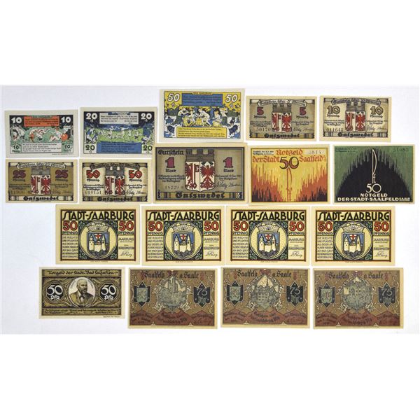 Germany. German Municipalities, 1920 to 1921, Issued Notgeld Banknote Assortment.