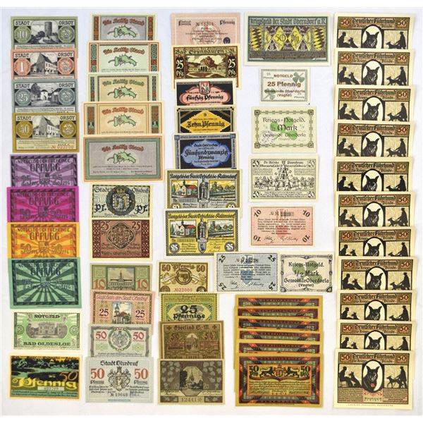 Germany. German Notgeld Assortment, 1914 to 1923.