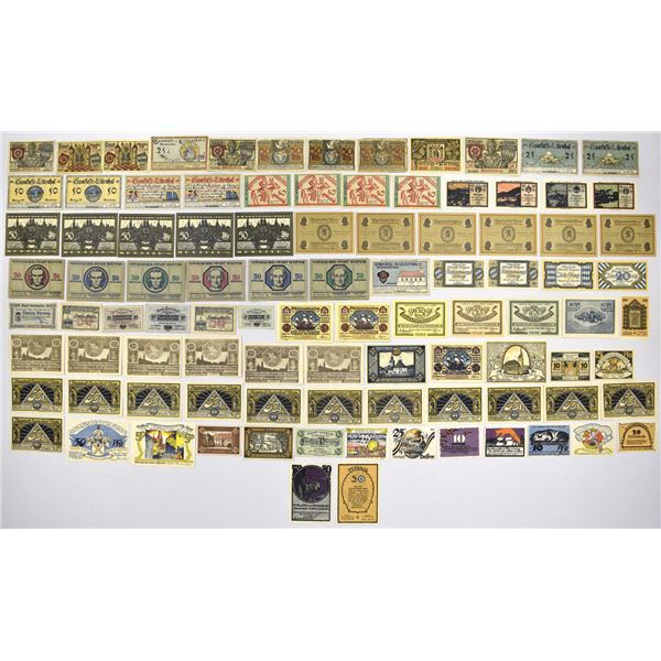 Germany. Inflation Era Municipal Notgeld Collection, 1917 to 1923