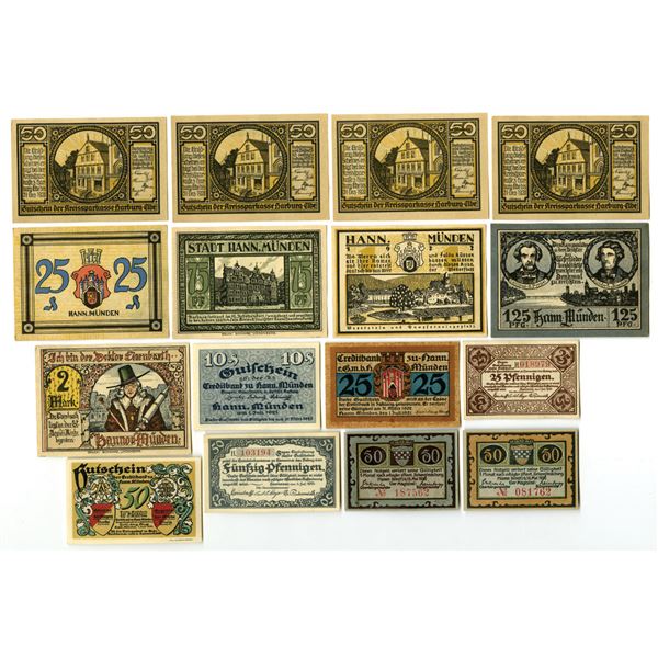 Germany. Münden and Harburg-Elbe, 1919 to 1922, Issued Notgeld Assortment.