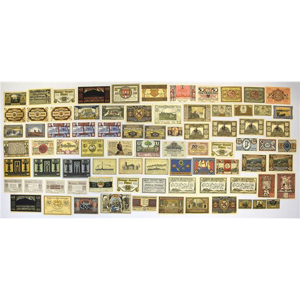 Germany. Municipal Notgeld Banknote Collection, 1918 to 1923.