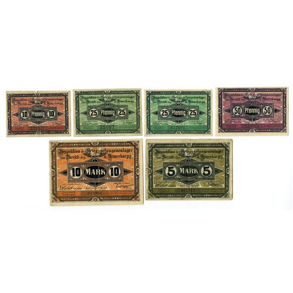 Germany. Inspection of Prisoner of War Camps of the III Army Corps, 1917, World War I Issued Banknot