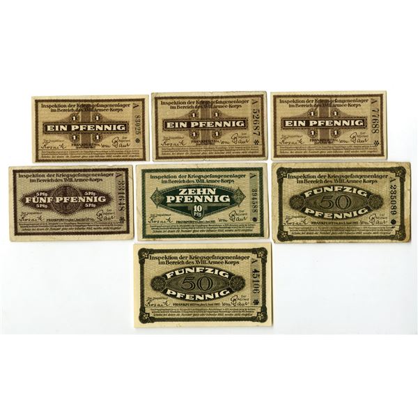 Germany. Inspection of Prisoner of War Camps of the XVIII Army Corps, 1917, World War I Issued Bankn