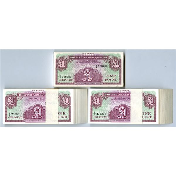 Great Britian. British Armed Forces Special Voucher, ND (1962), 1 Pound, P-M36a, 3 Packs of 100 Issu
