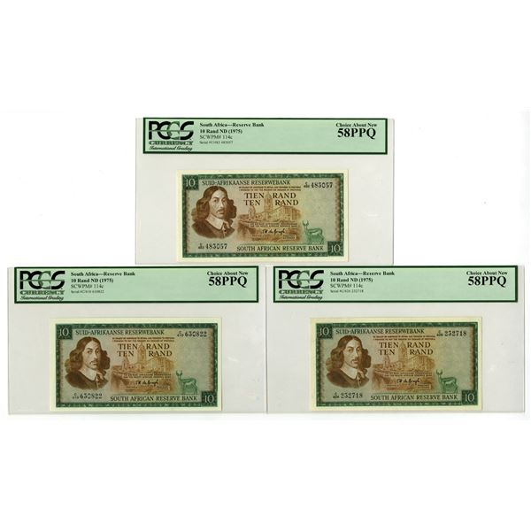 South Africa. South African Reserve Bank, ND (1975), Issued Banknote Trio.