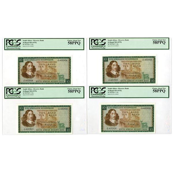 South Africa. South African Reserve Bank, ND (1975), Sequential Issued Banknote Quartet.