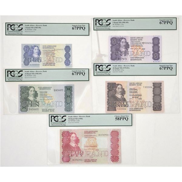 South Africa. South African Reserve Bank, ND (1978 to 1990), Issued Banknote Assortment.