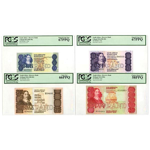 South Africa. South African Reserve Bank, ND (1981 to 1990), Issued Banknote Quartet.