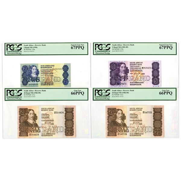 South Africa. South African Reserve Bank, ND (1981 to 1990), Issued Banknote Quartet.