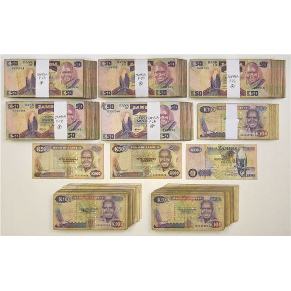 Zambia. Bank of Zambia, ND (1986-88) to 1992, Issued Banknote Assortment.