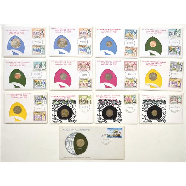 Bermuda. Decimal Coin First Day Cover Collection, 1970 to 1976.