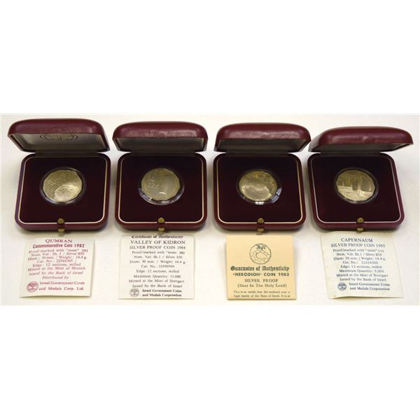 Israel. “Sites in the Holy Land”,  0.850 Finess Silver Proof Coin Collection, 1982
