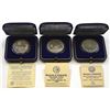 Image 1 : Israel. Independence Day, 0.850 Finess Silver Proof Coin Trio, 1983 to 1985, Original Cases with Cer