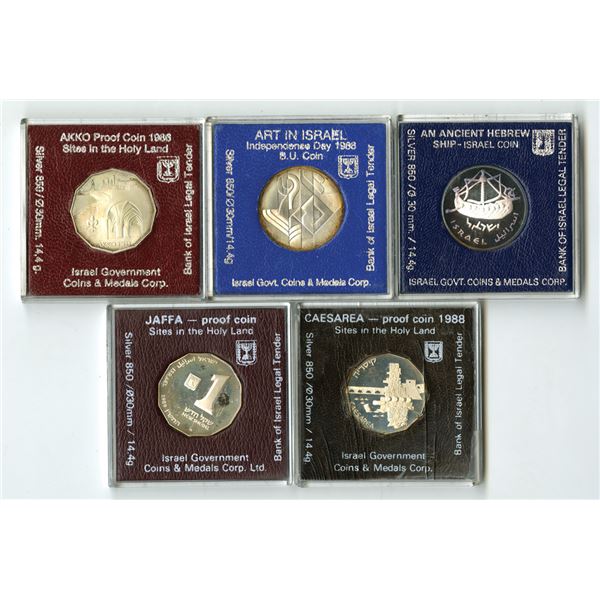 Israel. Sites in the Holy Land and Independence Day Types, 1985 to 1989, .850 Silver Commemorative C