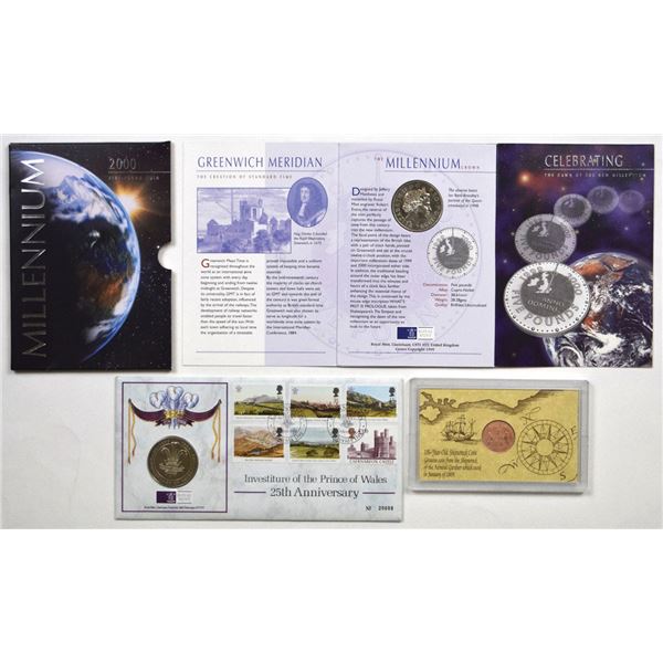 United Kingdom. Admiral Gardner Shipwreck Coin, Prince of Wales Investiture Silver Medal, and Millen