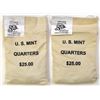 Image 1 : NV. U.S. Mint, 1998-P & 1998-D, State Quarters Nevada, $25 Mint Sewn Bag Pair.