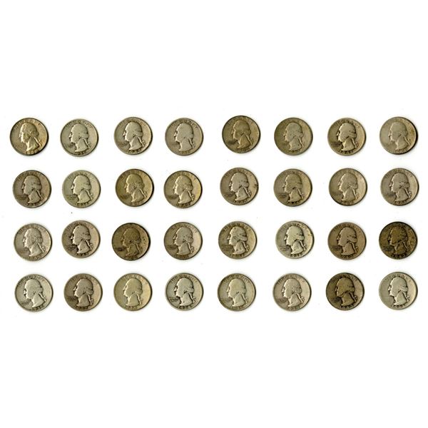 U.S. Washington Quarter Collection, 1932 to 1945, Silver Issues with Multiple Mintmarks.