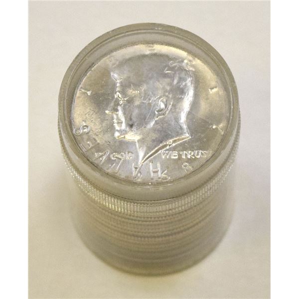 U.S., Kennedy Half Dollar, 1968 & 1969, Uncirculated 40% Silver Coin Roll of 20 Coins