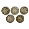 Image 1 : U.S., Morgan Silver Dollars, 1883 to 1897,Circulated Lot of 5 Dollars