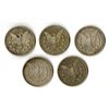 Image 2 : U.S., Morgan Silver Dollars, 1883 to 1897,Circulated Lot of 5 Dollars