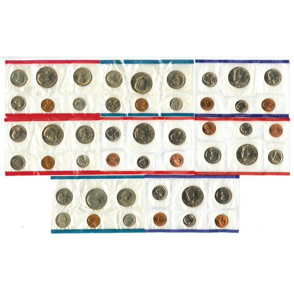 U.S. Mint Uncirculated Set Group, 1979 to 1988, Original Government Packaging