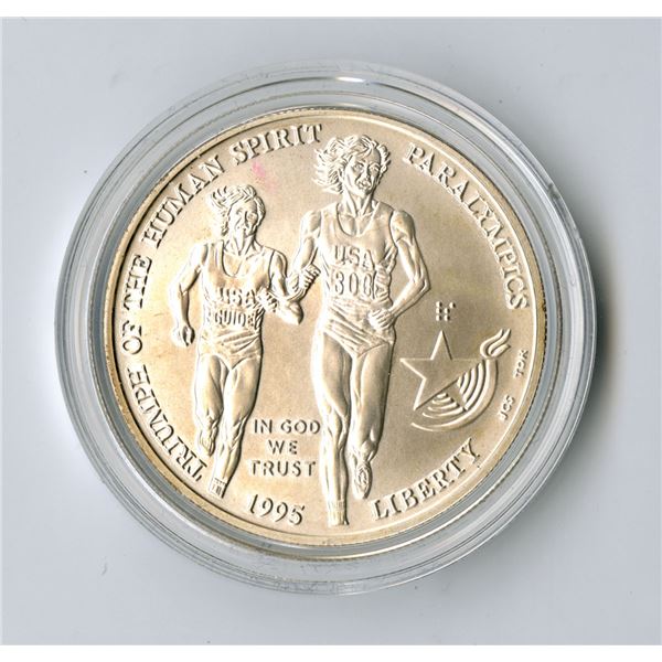 GA. Team USA Olympics, 1995-D, $1 Silver Commemorative Coin.