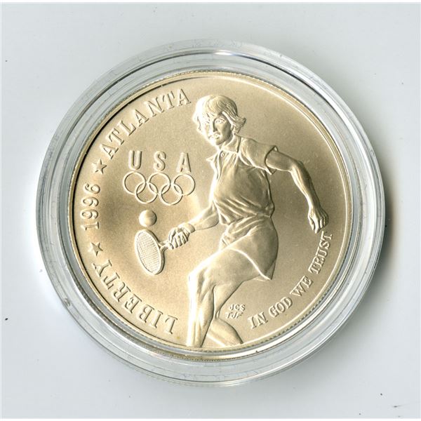 GA. Team USA Olympics, 1996-D, $1 Silver Commemorative Coin - Tennis