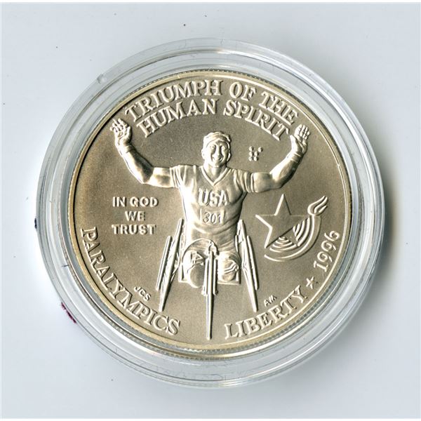 GA. Team USA Paralympics, 1996-D, $1 Silver Commemorative Coin.
