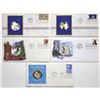 Image 1 : United Nations Sterling Silver Proof Commemorative Medal First Day Cover Medal Quintet, 1976 to 1977