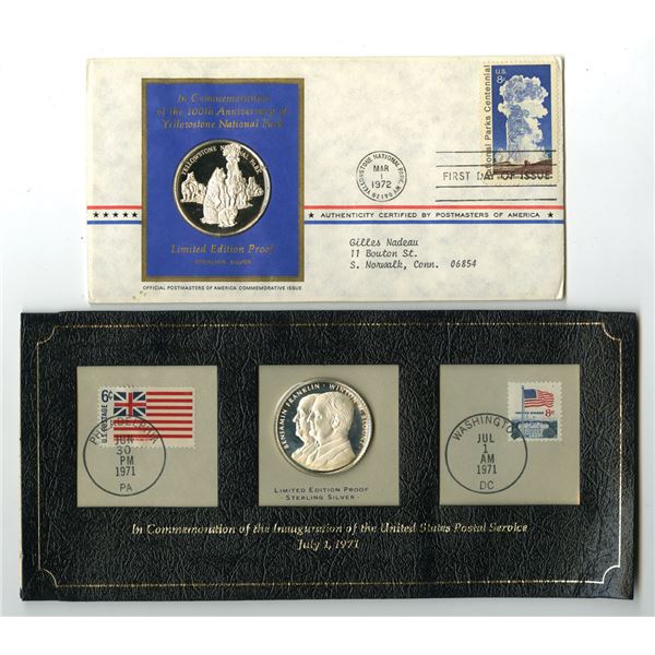 USPS Anniversary and John Hanson Bicentennial, 1971 to 1972, Commemorative Sterling Silver Proof Med