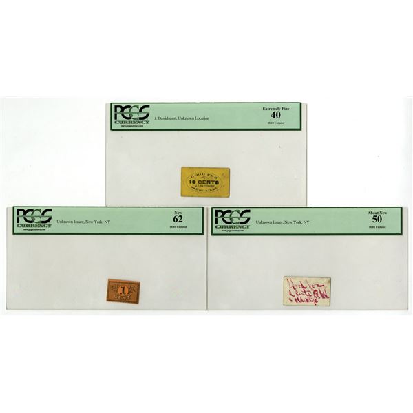 NY. Obsolete Store Chits, ND (1880s to 1900s).