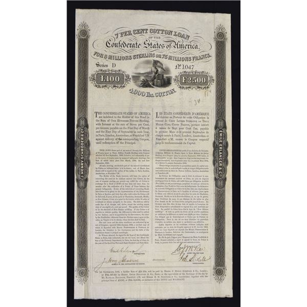 Confederate States of America, 1863, I/U Cotton Loan Bond