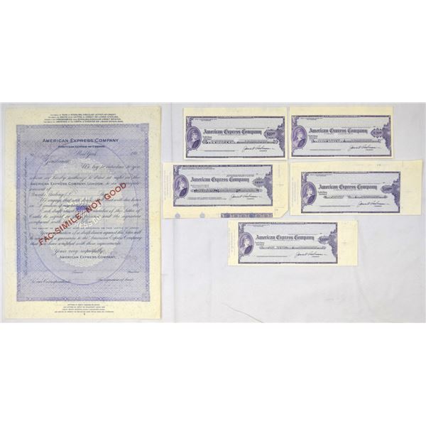 Canada and USA. American Express Co. Traveler's Cheques and Circular Letter of Credit, Specimen Coll