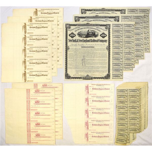 NY. Railroad Bonds and Unissued Checks, ca.1850s to 1880s