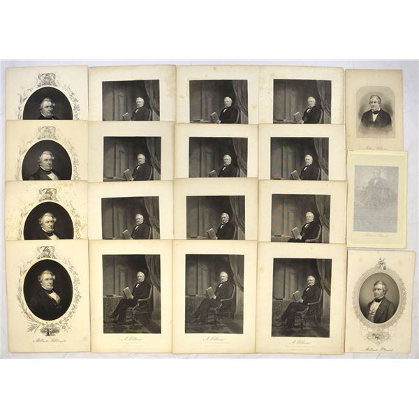 Millard Fillmore Engraved Portrait Print Group Lot, ca.1859 to 1862