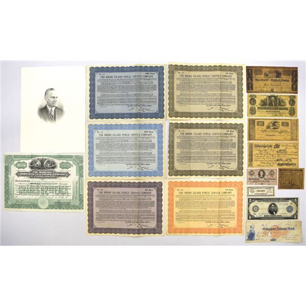 USA & Canada. Financial Ephemera and Obsolete Currency Group, 1800s to 1920s