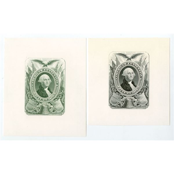 NY. America's Centennial, 1876 (ca.1960-70s), Playing Card Back Proof Pair on Glossy Coated Stock.