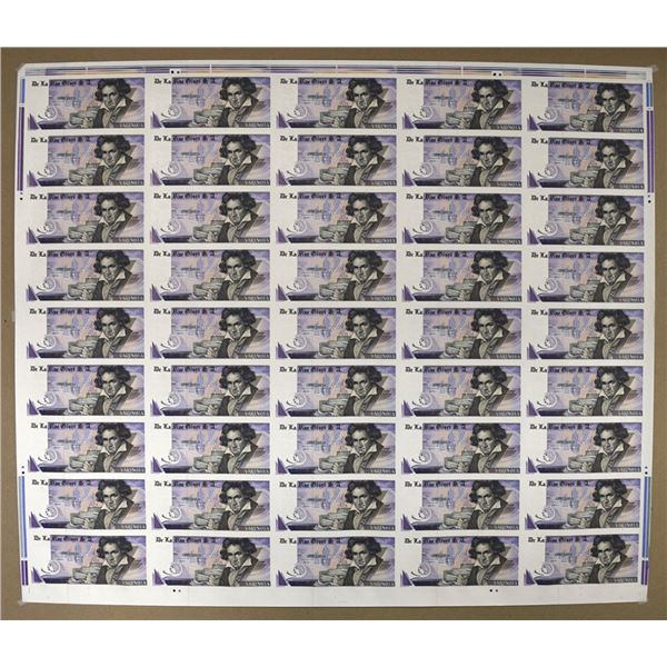 U.K. & Italy. De La Rue Giori, ND (ca.2000s), Uncut Sheet of Specimen Banknotes.