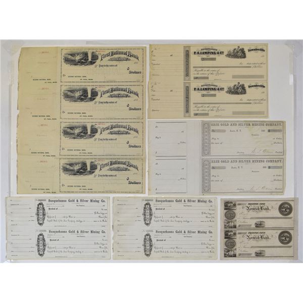 Western Mining and Western & Eastern Banking U/U Check, Stock Certificate, and  CD Assortment, ca.18
