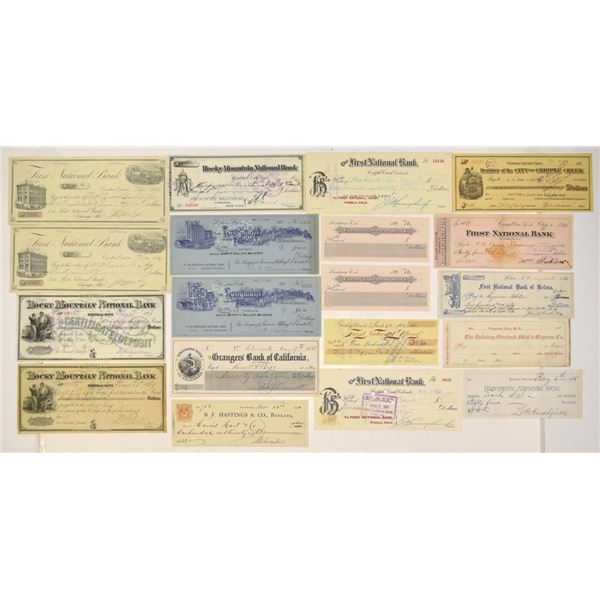 Colorado and Western States, 1858 to 1929, Bank Checks and Drafts.
