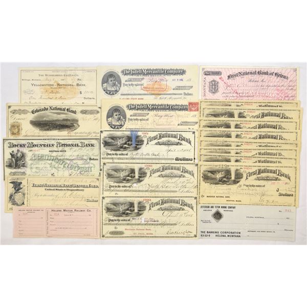 Montana Territorial and Colorado Statehood & Territorial Early State Bank and Commercial Check and D