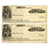 Image 1 : MT. Holladay Overland Mail and Express Co., with Stage Coach Vignettes, 1860s, Unissued Draft Pair