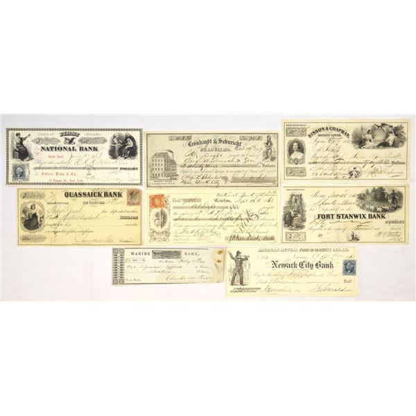 Checks, Drafts, CDs, including a Whaling Check Assortment, ca.1849 to 1872.
